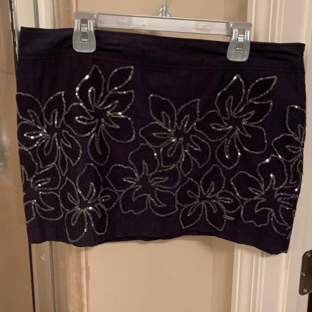 Sequence navy blue mini skirt